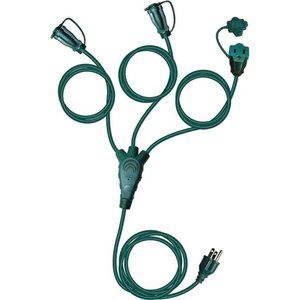 50 FT Extension Cord 1 to 3 Splitter Multi Outlet Weatherproof SJTW 16AWG Wire